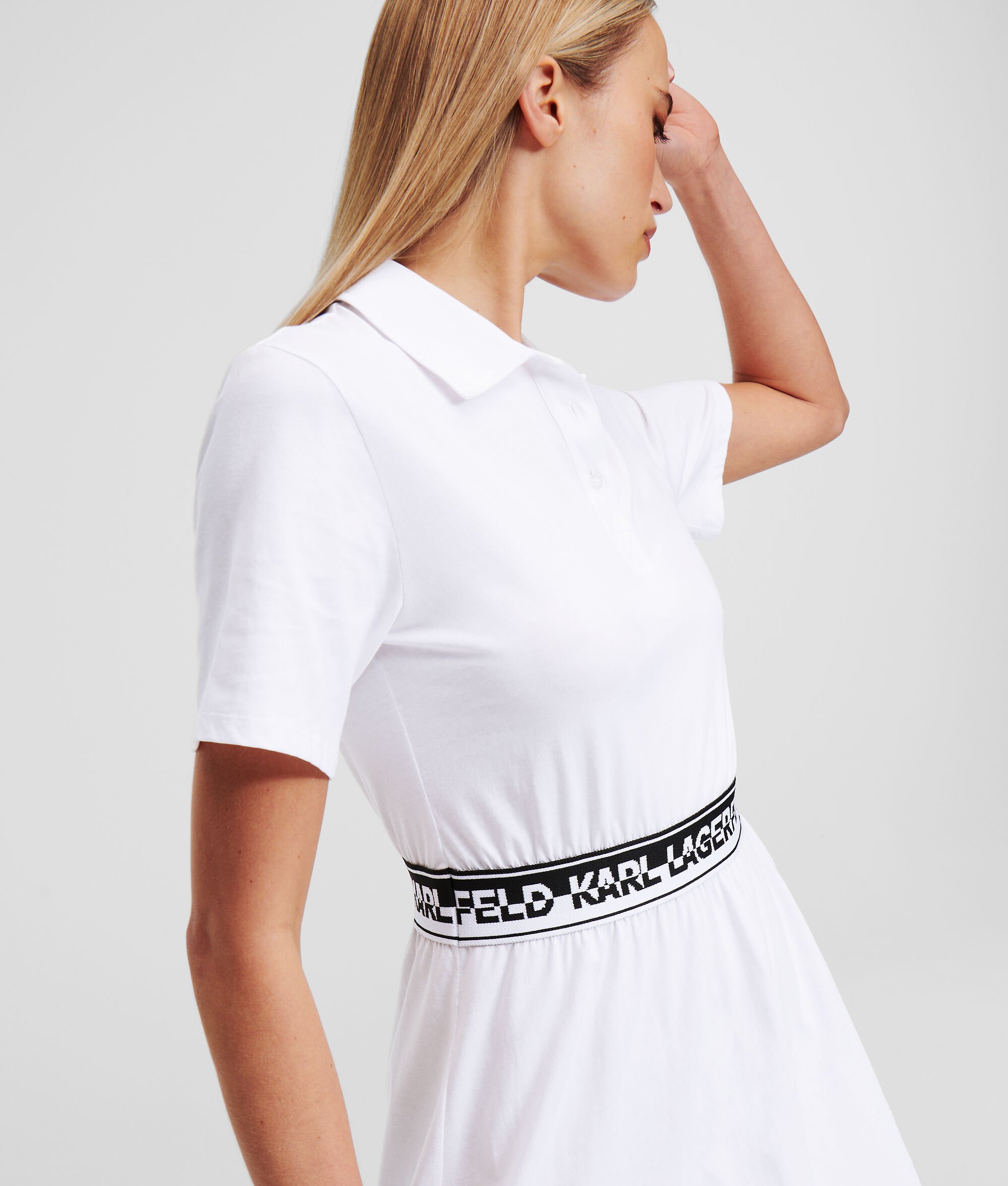 (image for) Top-Tier Karl Logo Jersey Polo Dress